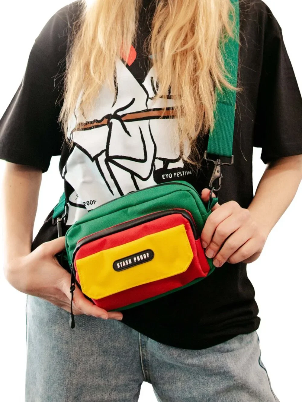 Stash Proof Odor Resistant Flip Crossbody Bag (Multicolor) Sling Bag, Day Pack